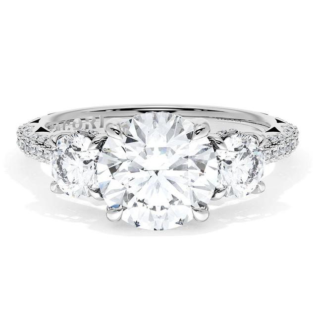 Round 3-Stone Engagement Ring