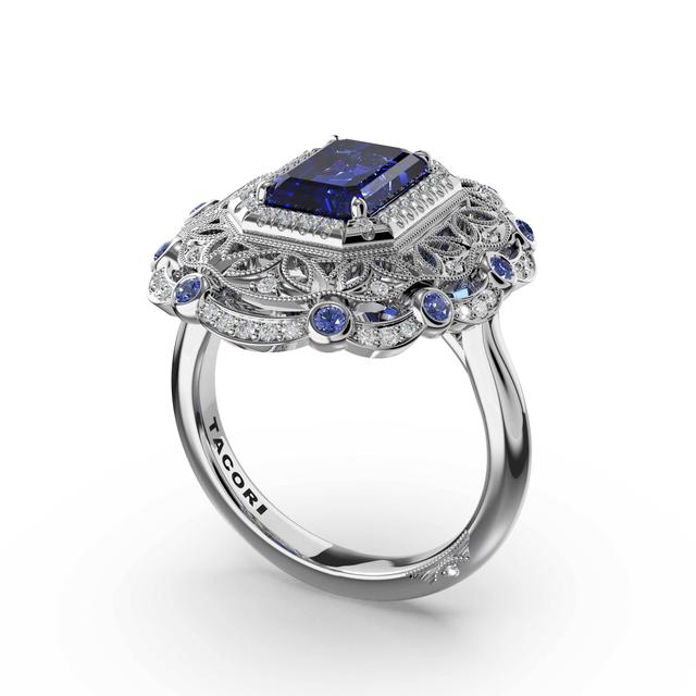 Emerald Estate Sapphire Engagement Ring