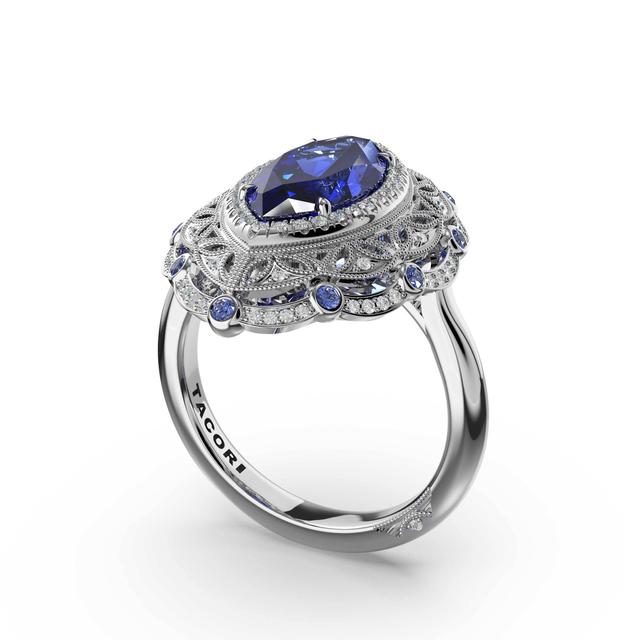 Marquise Estate Sapphire Engagement Ring