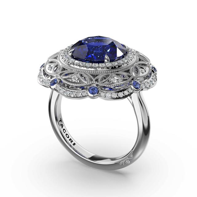 Round Estate Sapphire Engagement Ring
