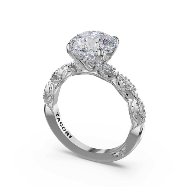 Sculptural Round Solitaire Engagement Ring