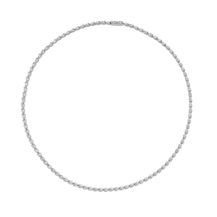 Diamond Tennis Necklace in 18k White Gold - FN66916