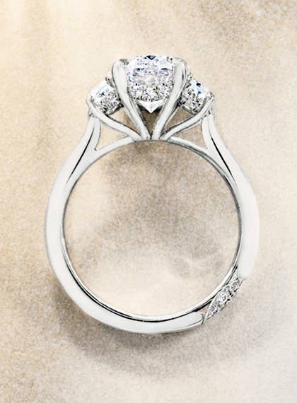 TACORI platinum engagement ring with inner face