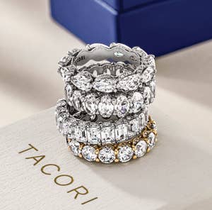 Anniversary Gifts - Stack of diamond eternity bands