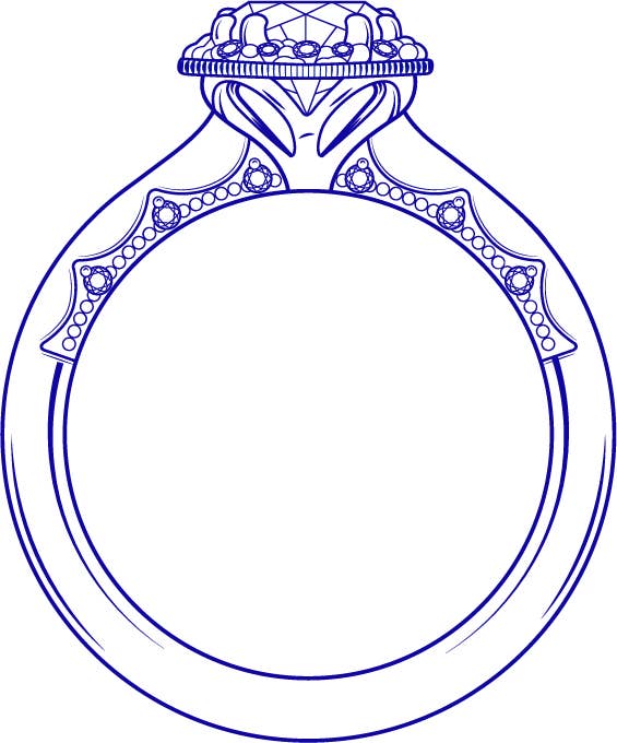 Illustration of Coastal Crescent Engagement Ring