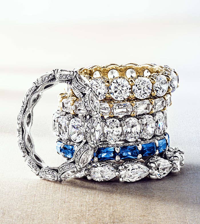 stack of eternity bands