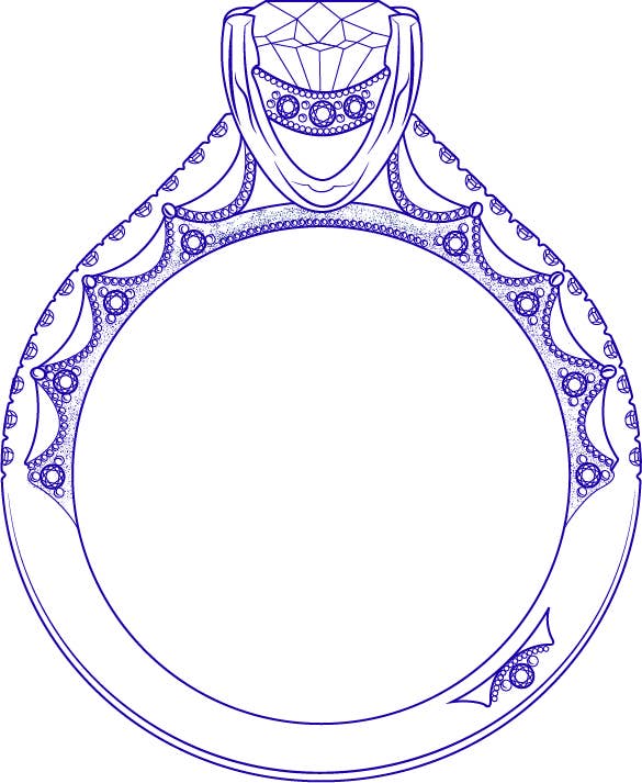 Lunetta Crescent Engagement Ring Illustration