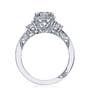 Round with Cushion Bloom 3-Stone Engagement Ring 