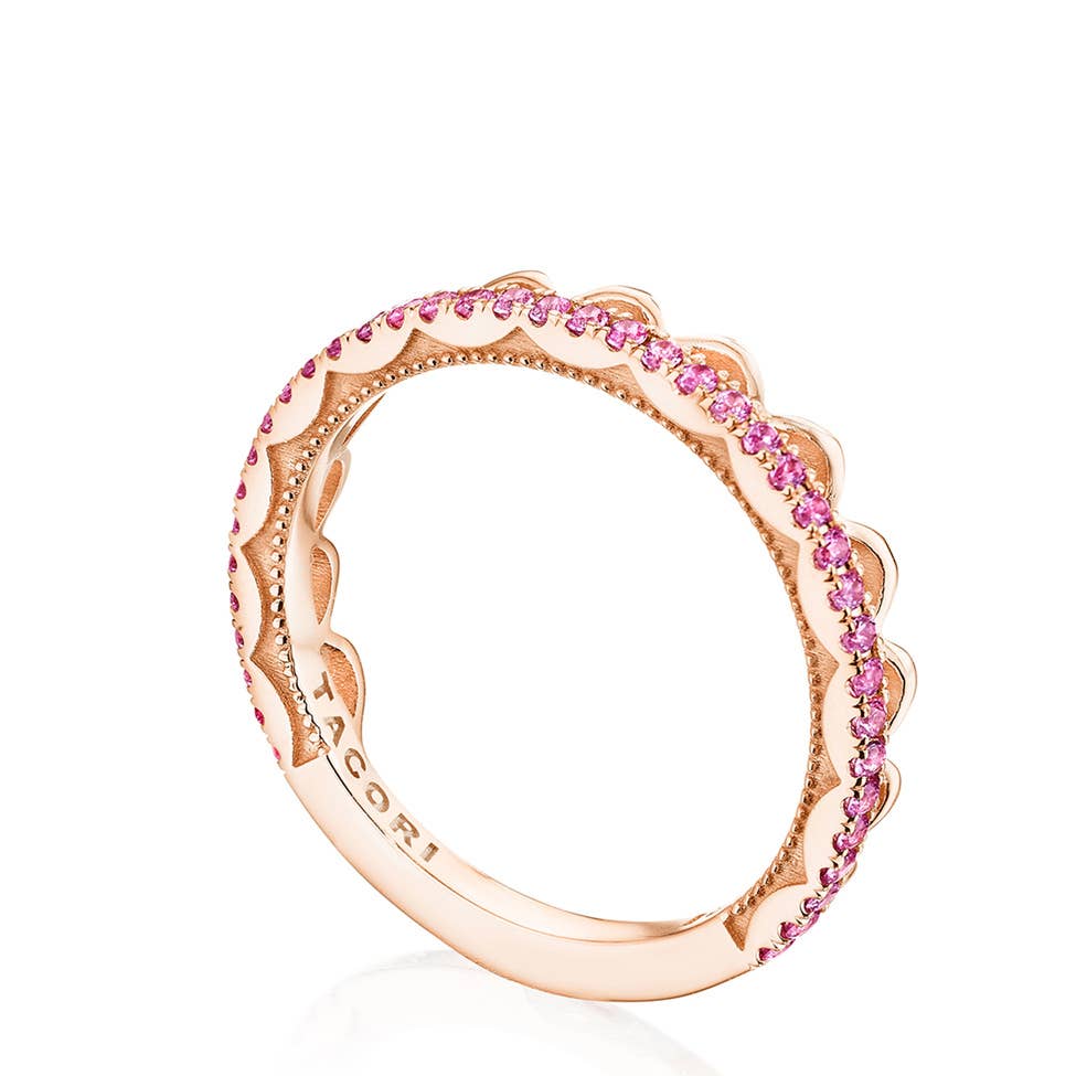 Crescent Crown Ring with Pink Sapphire