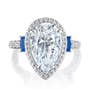 Pear 3-Stone Engagement Ring with Blue Sapphire 