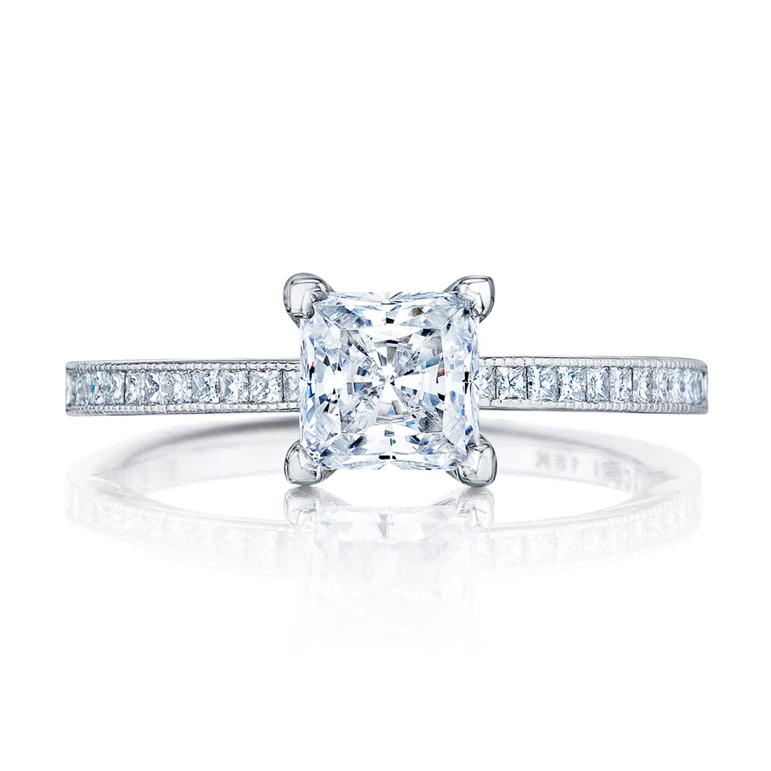 14K White Gold Channel Diamond Engagement Ring - Judith Arnell