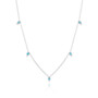5-Station Open Crescent Necklace with Turquoise 