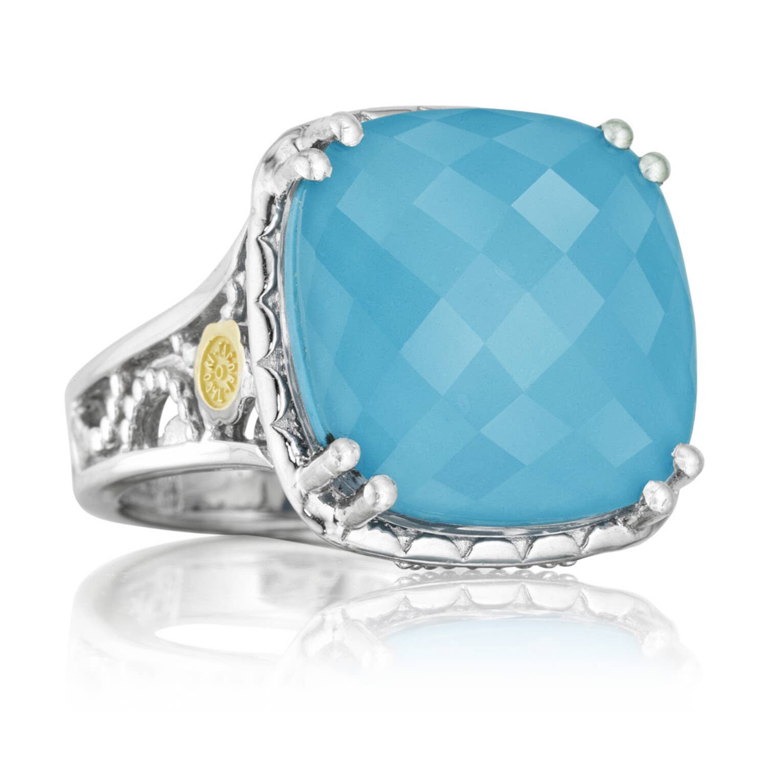 Bold Crescent Ceiling Gem Ring featuring Neo-Turquoise