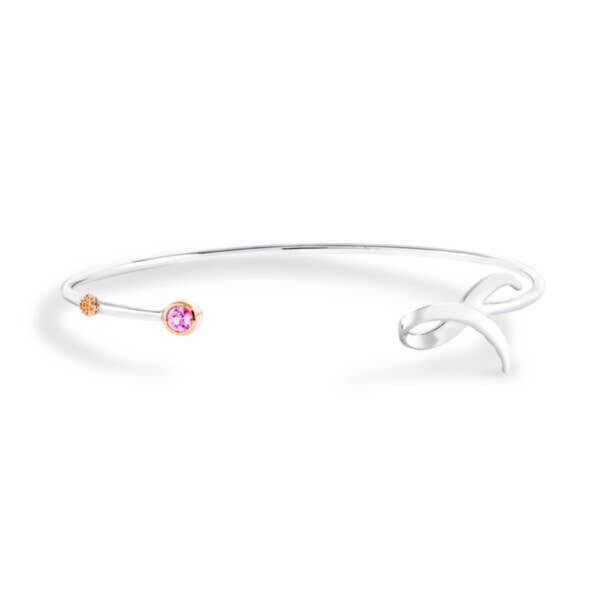 Shining Strength Silver Bangle with Pink Sapphire by Tacori