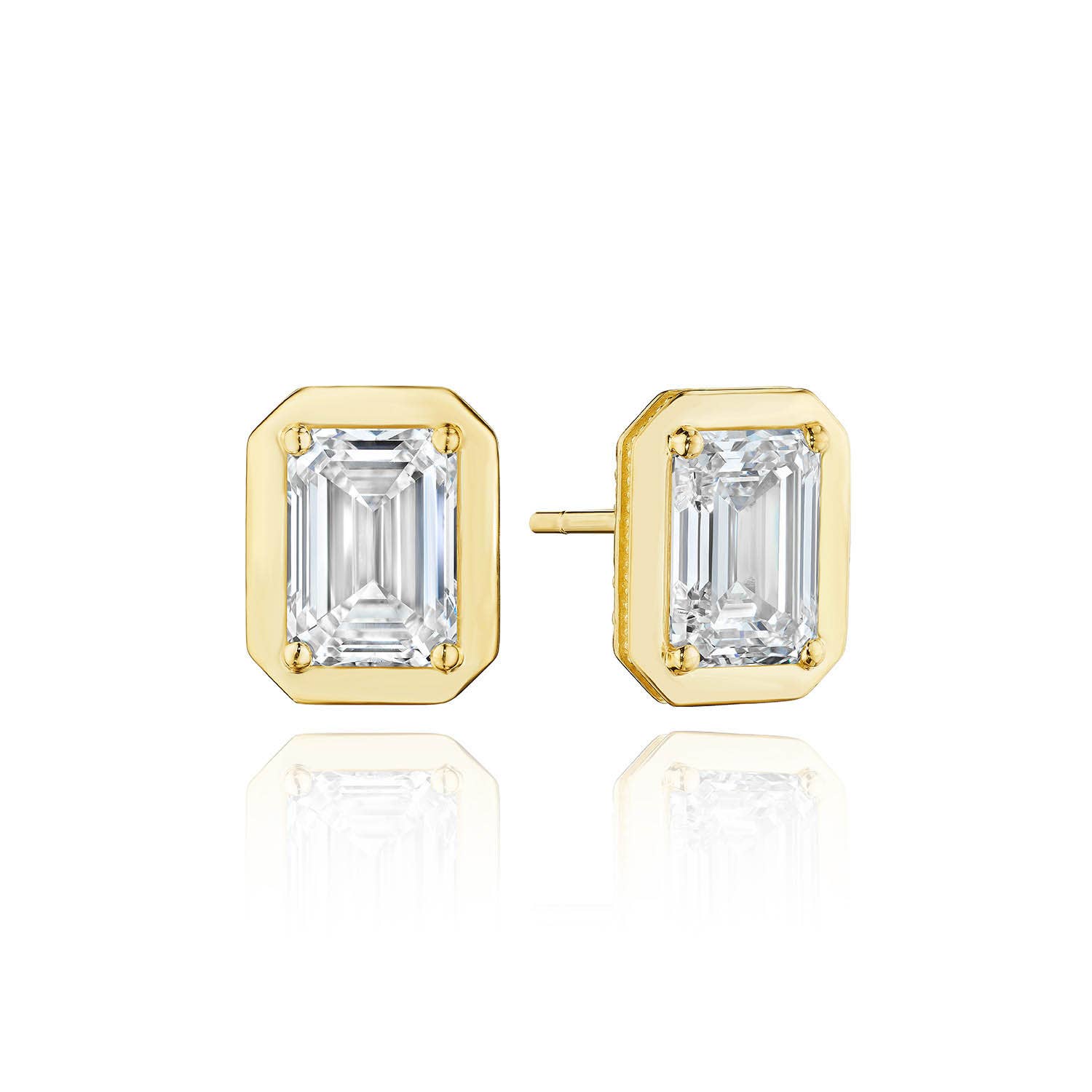 Emerald Diamond Stud Earring - 4.1ct