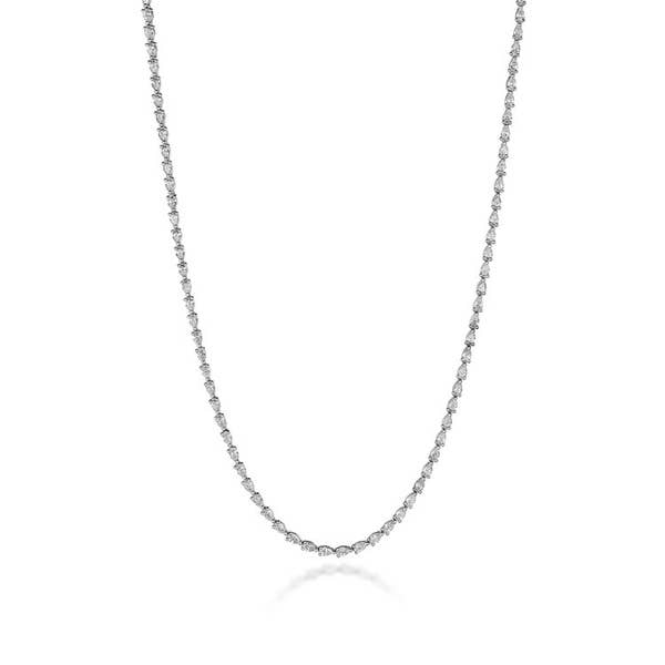 Diamond Tennis Necklace in 18k White Gold - FN66916