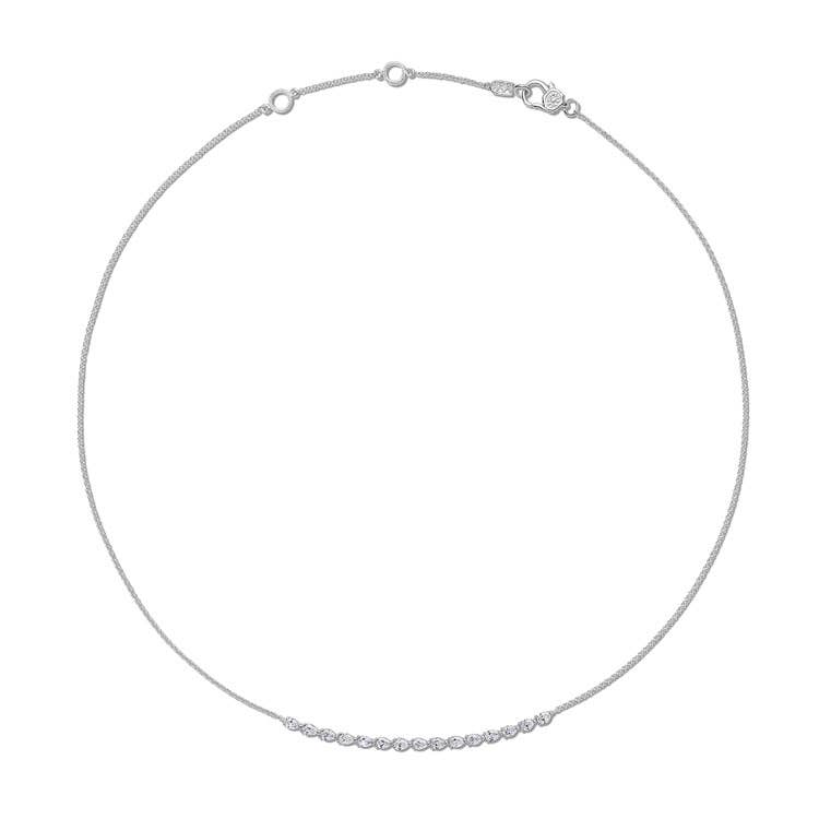 Pear Diamond Necklace in 18k White Gold