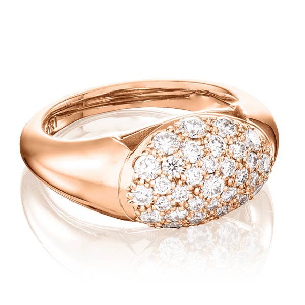 Crescent Eclipse 360 Dome Ring in 18k Rose Gold