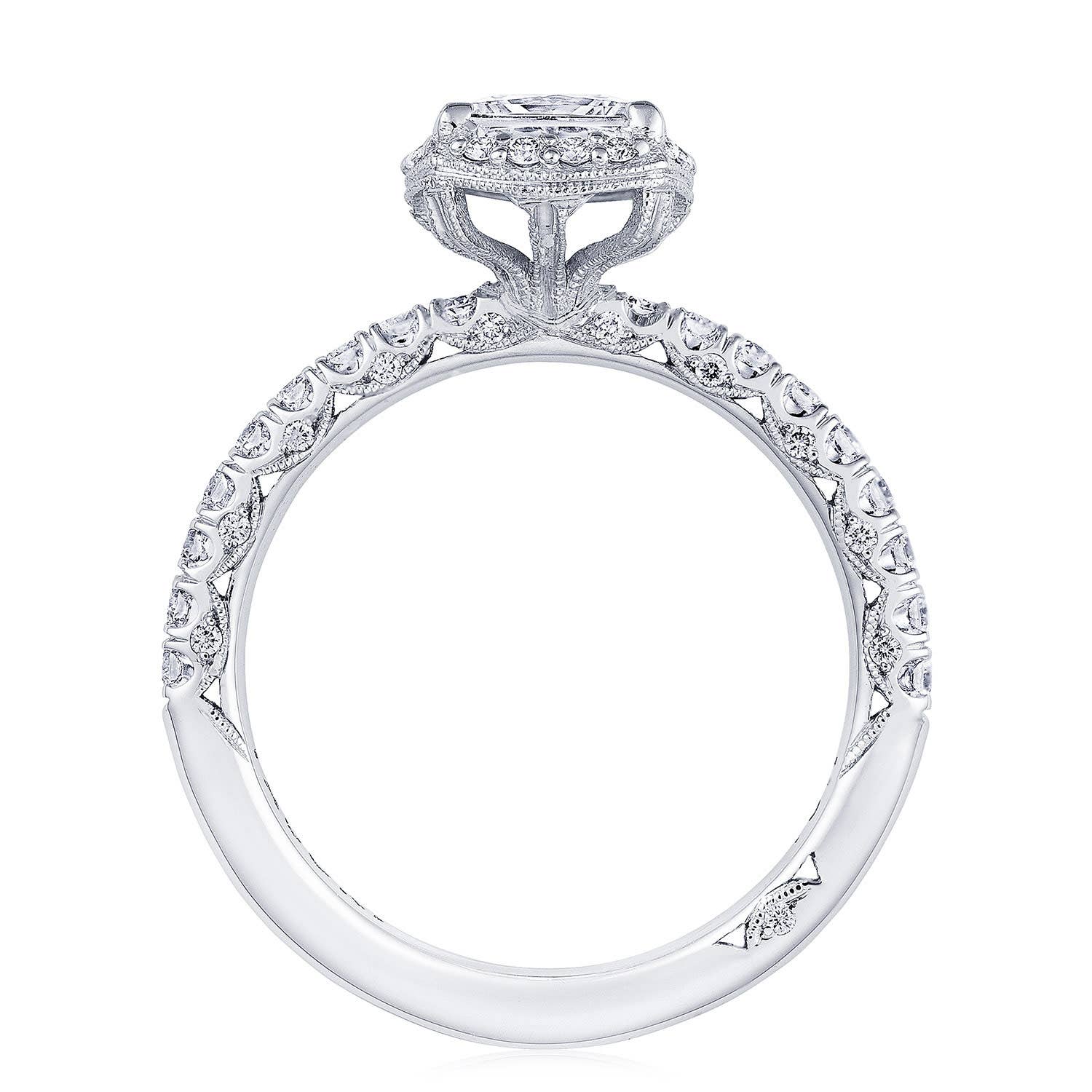 Princess with Cushion Bloom Engagement Ring
