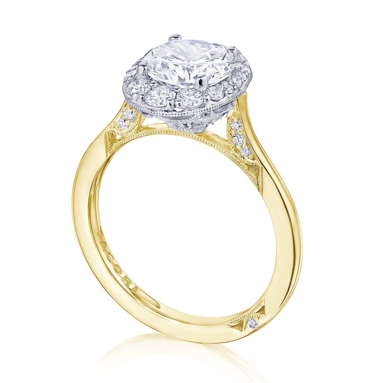 Round, Oval Bloom Engagement Ring