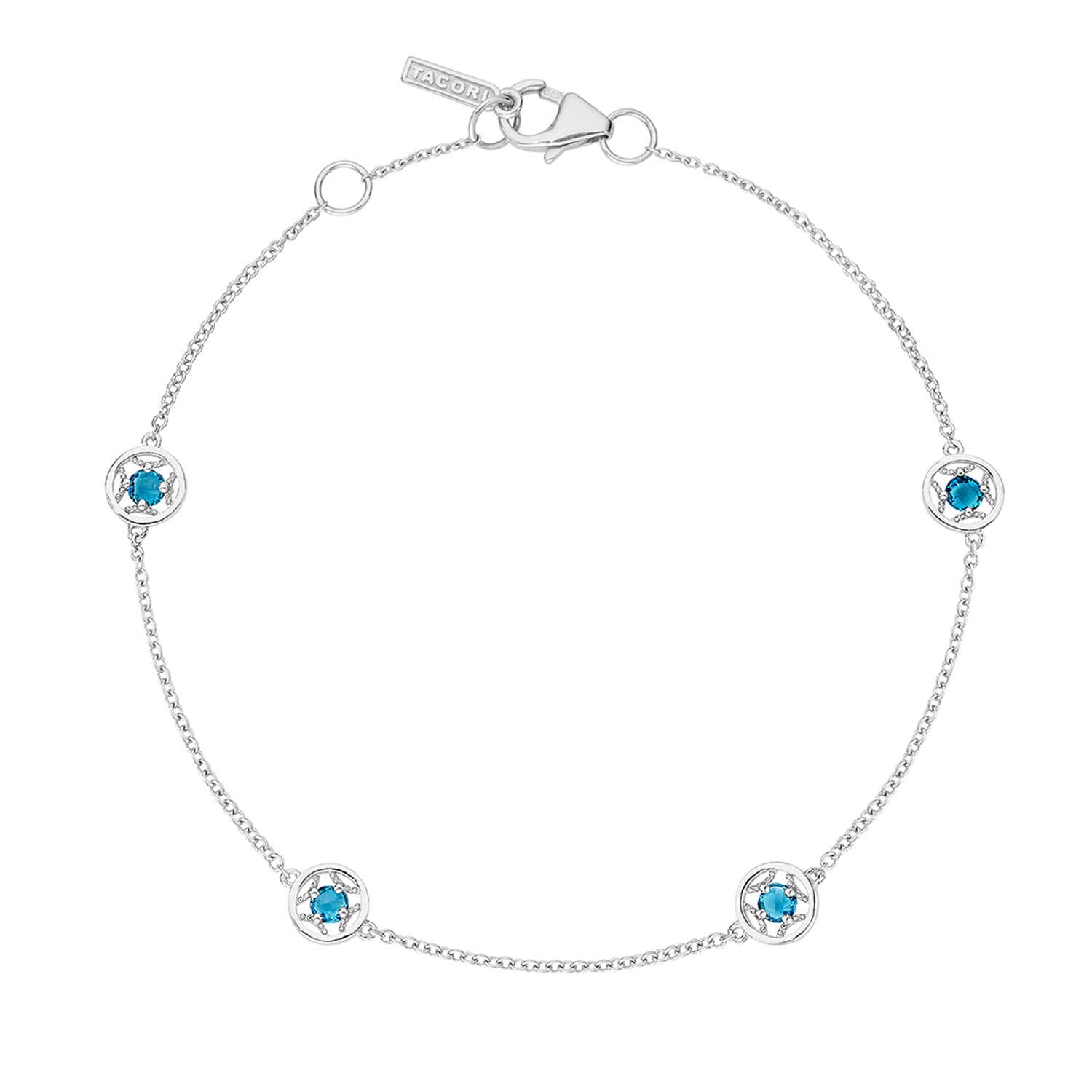 4-Station Petite Gemstone Bracelet with London Blue Topaz