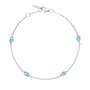 4-Station Open Crescent Bracelet with Turquoise 