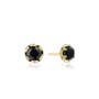 Petite Crescent Crown Studs featuring Black Onyx and Yellow Gold  