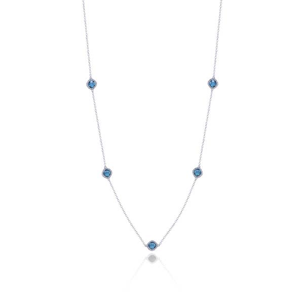 5-station necklace with London Blue Topaz