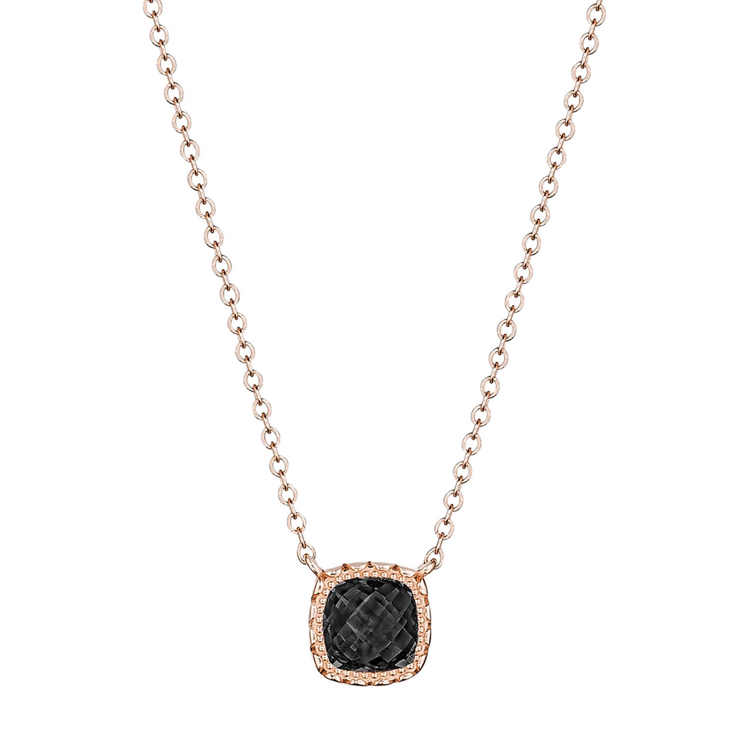 Petite Cushion Gem Necklace with Black Onyx