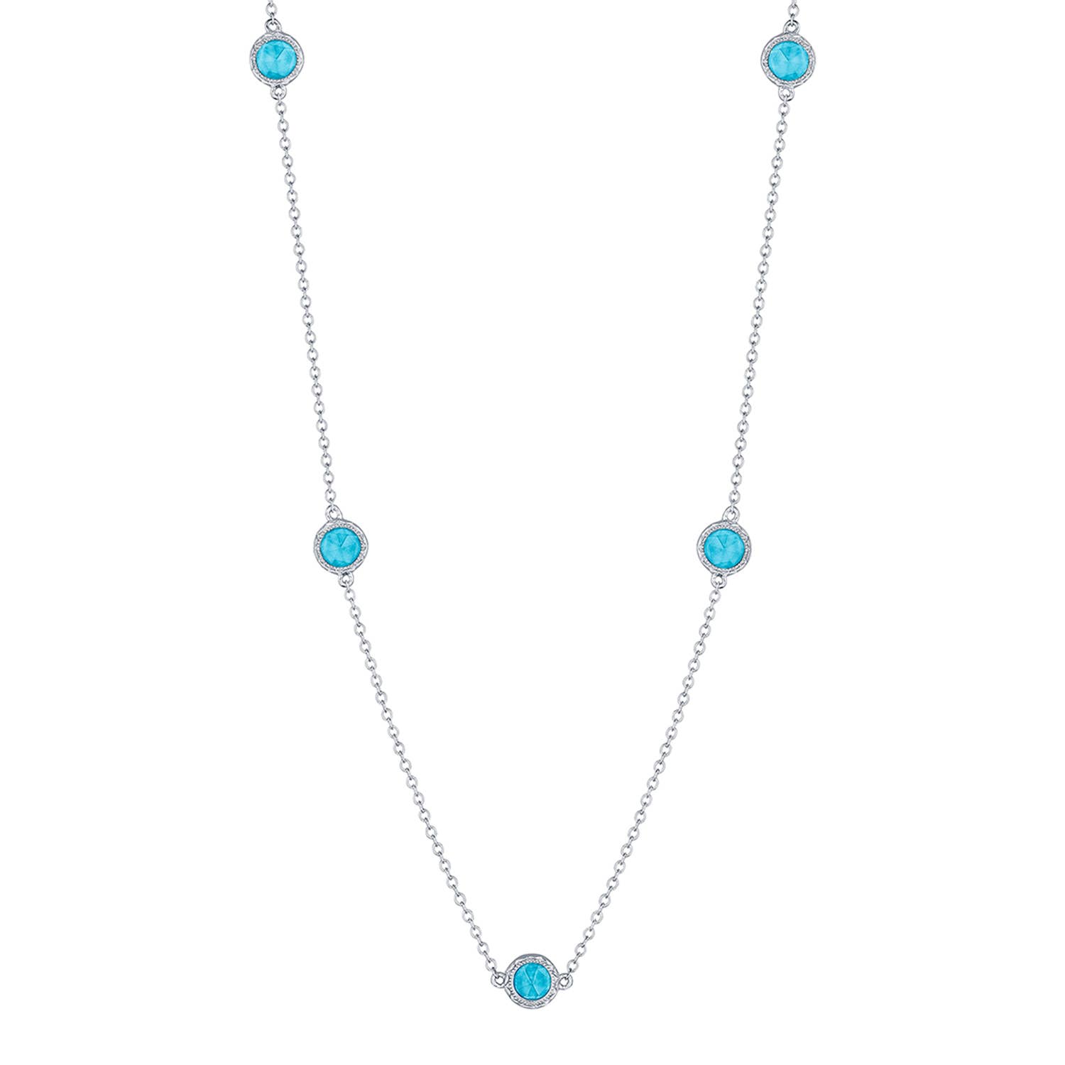 5 Station Necklace with Swiss Blue Topaz