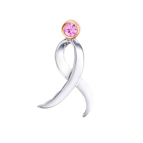 Sterling silver Susan G Komen Shining Strength breast cancer awareness pin by Tacori 