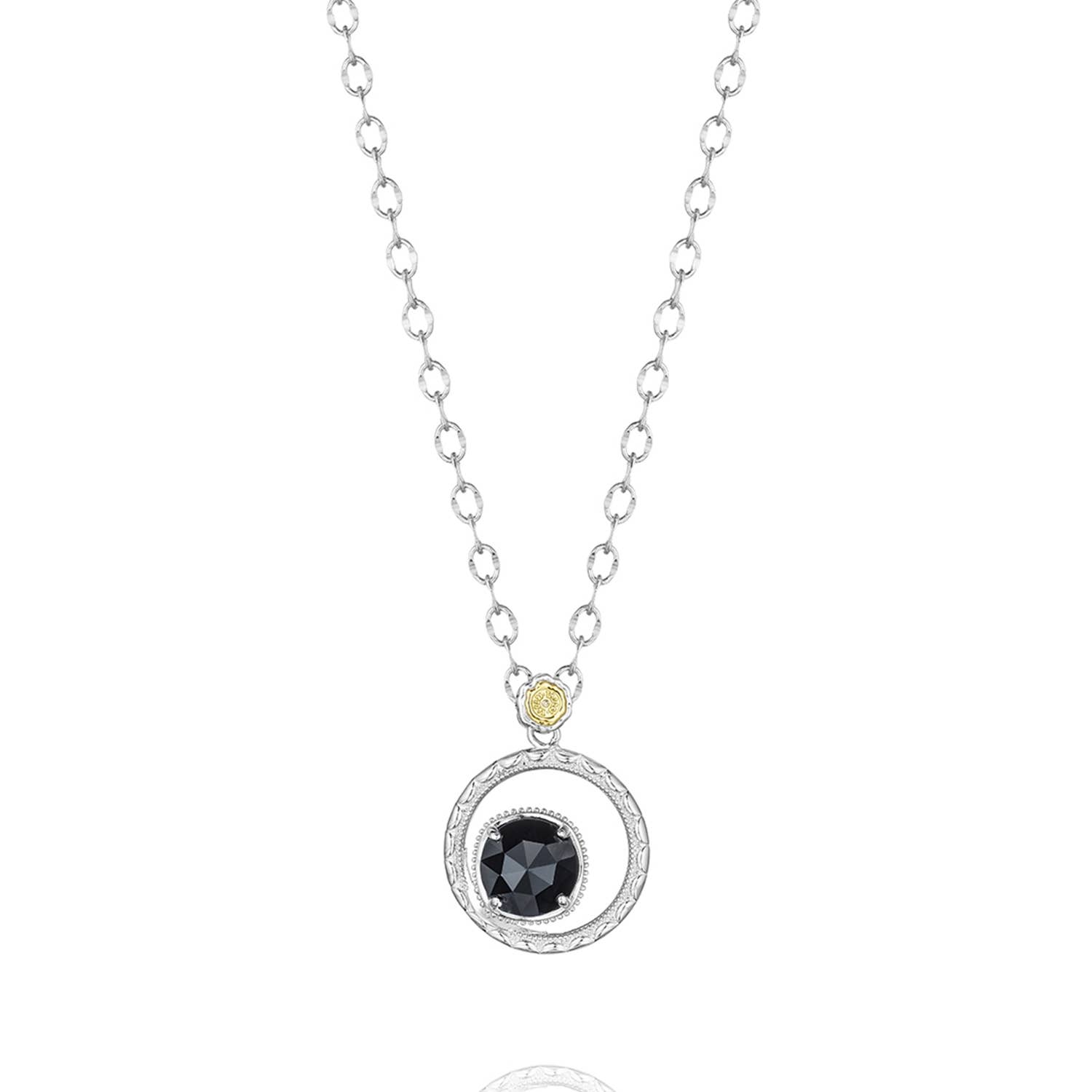 Silver Bloom Necklace featuring Black Onyx