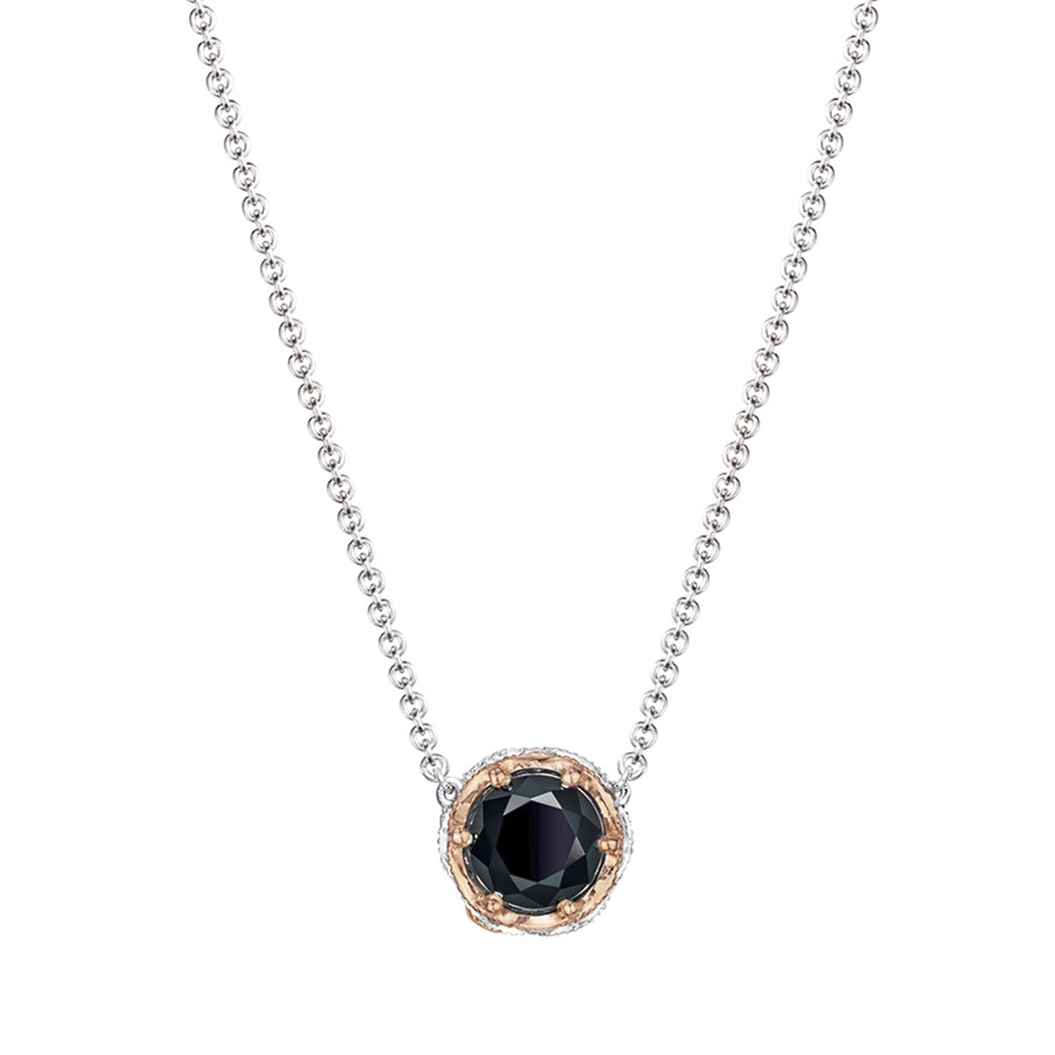 Crescent Station Necklace featuring Black Onyx