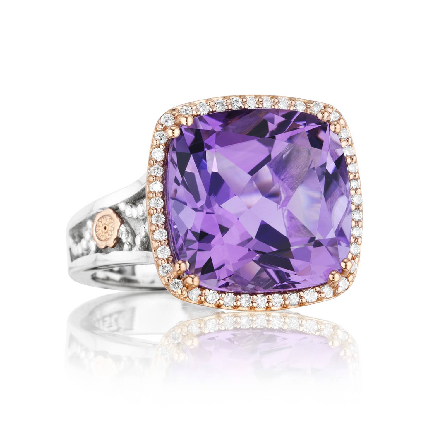 Pavé Crescent Ceiling Ring featuring Amethyst