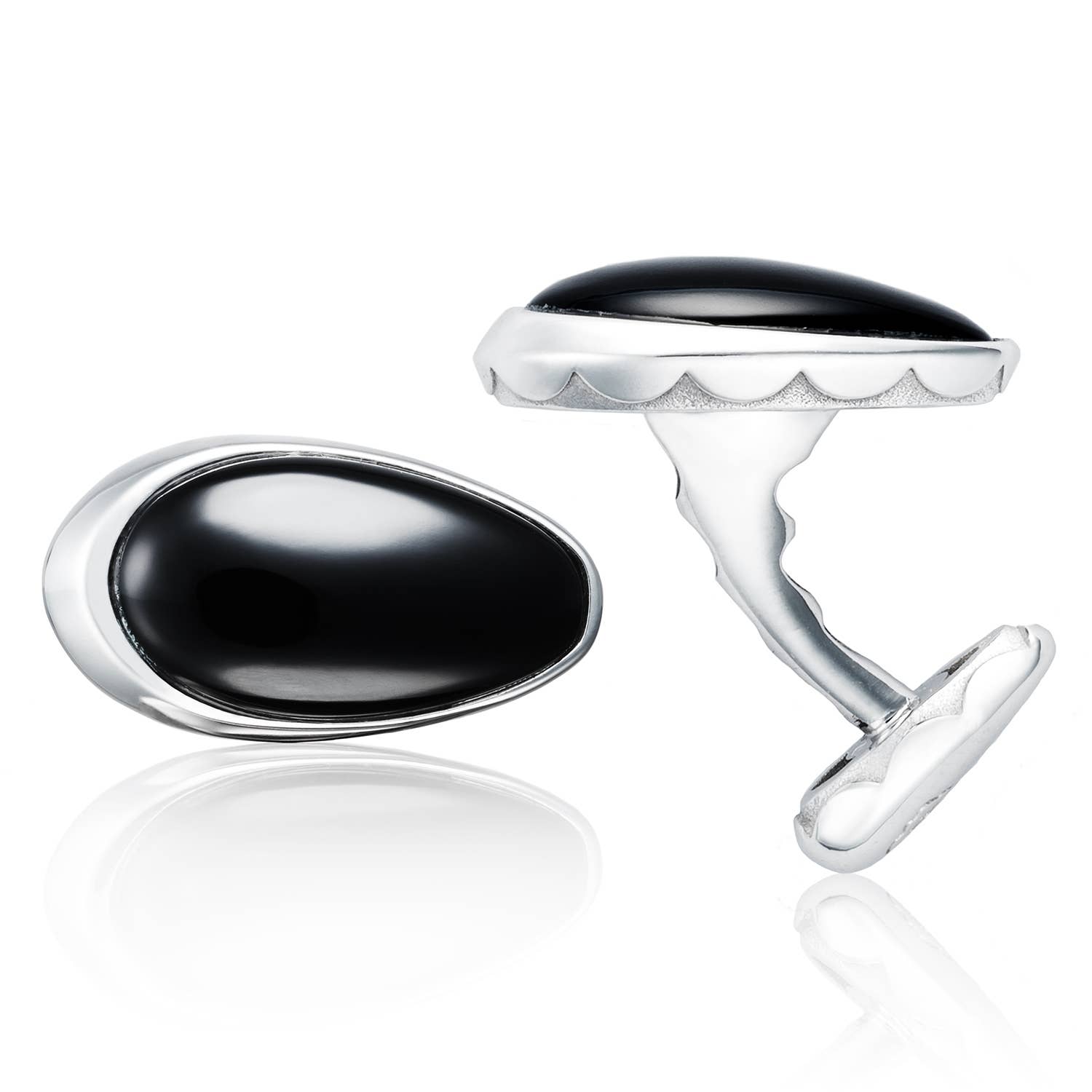 Cabochon Vented Cuff Links featuring Black Onyx