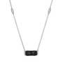 Solitaire Emerald Cut Gem Necklace with Black Onyx 