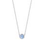 Petite Crescent Crown Gem Necklace featuring Swiss Blue Topaz 