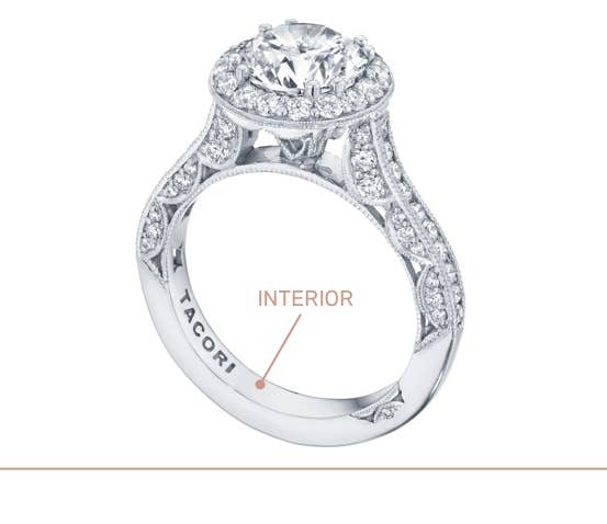 Interior view of the TACORI engagement ring