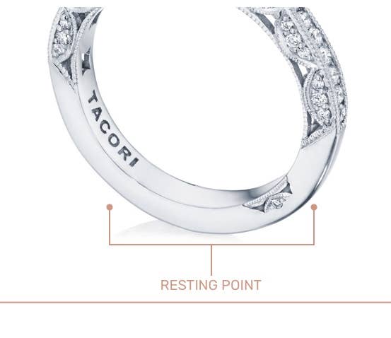 Resting point of the TACORI engagement ring