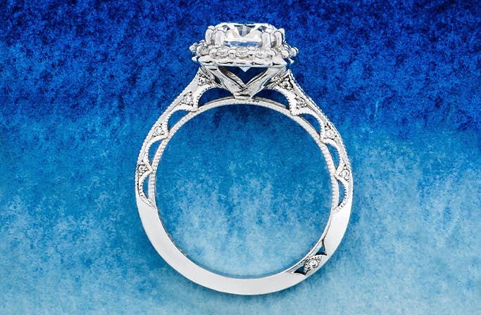 Reverse Crescent Collection engagement ring
