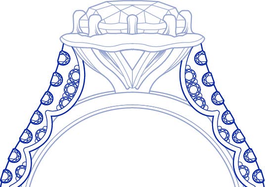 Illustration of a TACORI engagement ring - engagement ring guide